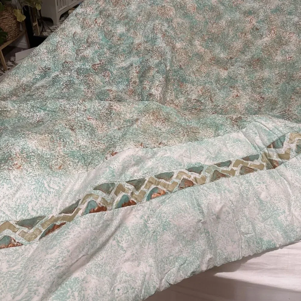 Hand Painted India Ink USA Made Artisan Bedspread Quilt‎ Comforter Southwestern